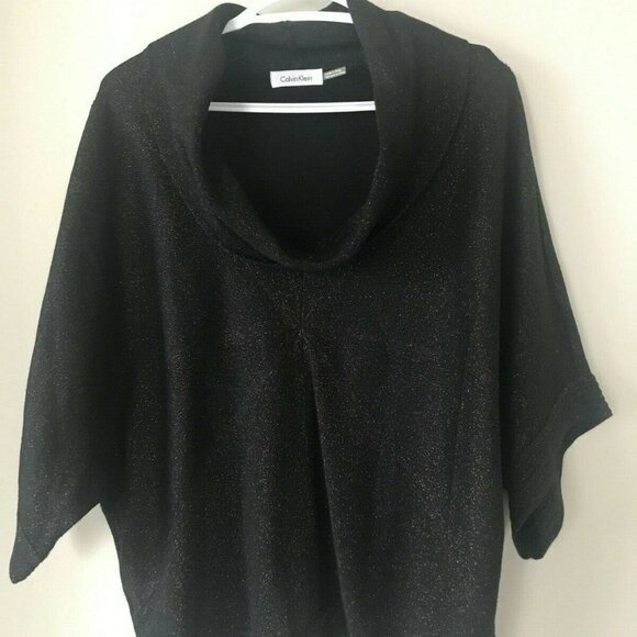 Calvin Klein Shiny Black Top One Size (Fits L/XL) - Picture 2 of 4